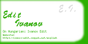 edit ivanov business card